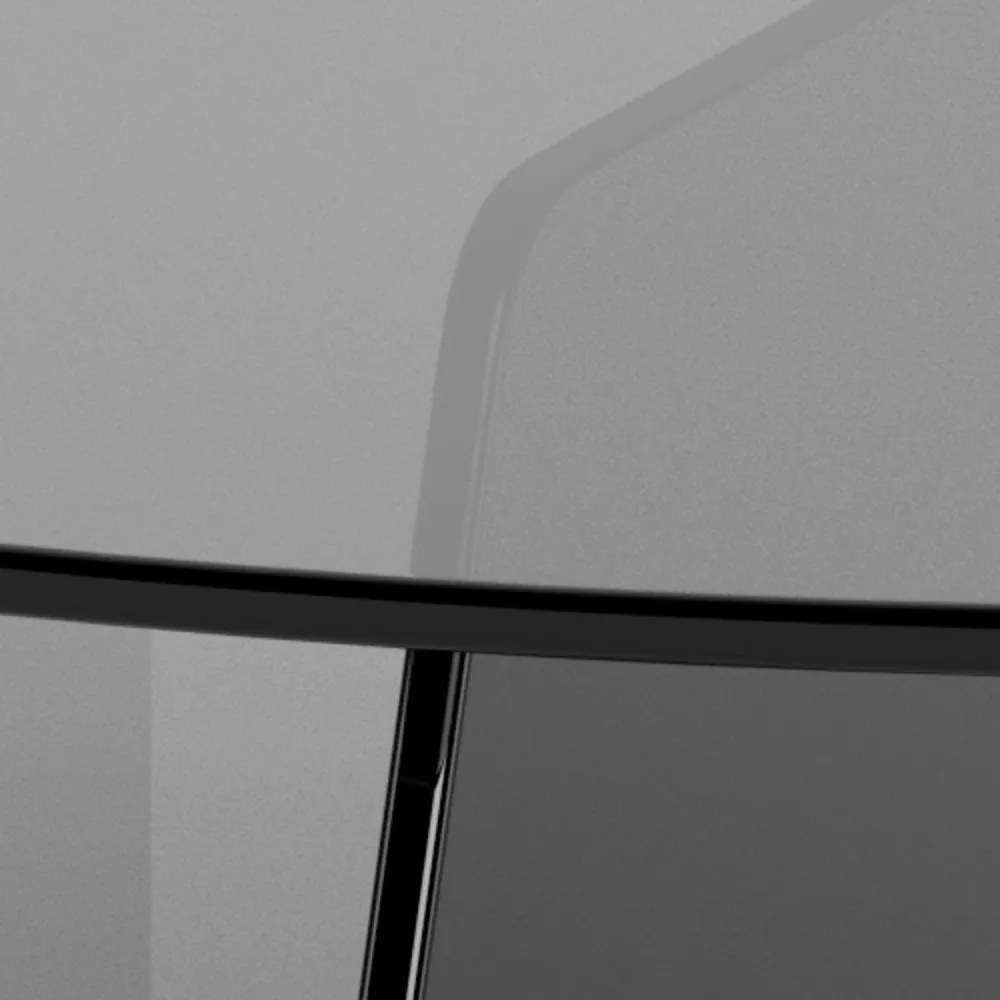 Szary szklany okrągły stolik ø 80 cm Samos – Actona