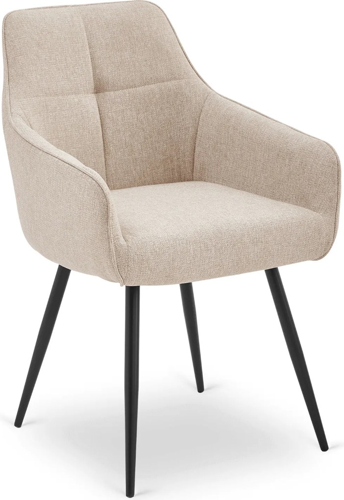 Krzesło Tapicerowane do Salonu PALMA Beżowe Nowoczesne