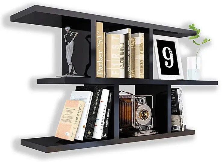 Czarna minimalistyczna półka ścienna N4-F01