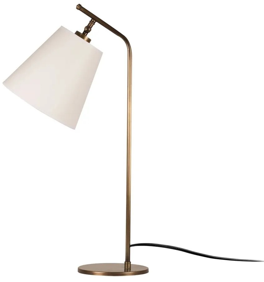 Biała/w kolorze brązu lampa stołowa z tekstylnym kloszem (wysokość 67 cm) Salihini – Opviq lights