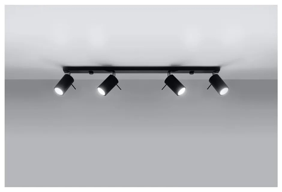 Czarna lampa wisząca Sollux Etna 4L