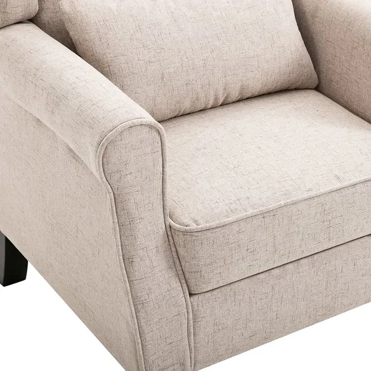 Tapicerowany beżowy fotel uszak E6-D75