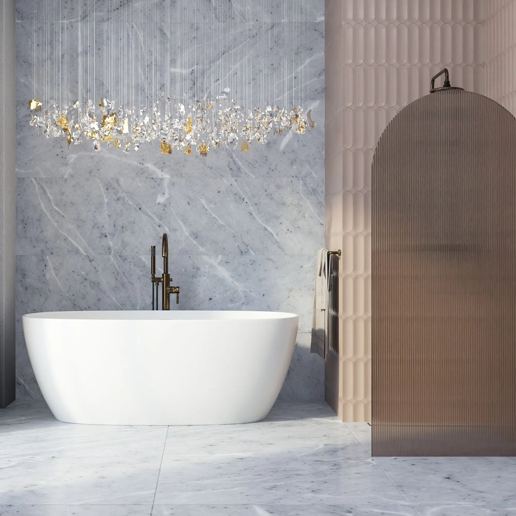 Wanna wolnostojąca VALO owalna biała z konglomeratu 165 x 75 cm bez przelewu cienki rant | Różne kolory korków : Kolor korka - Czarny