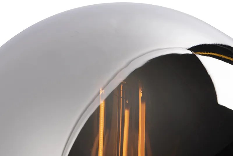 Lampa stołowa w stylu art deco czarna z przydymionym szkłem - Pallon ArtDeco Oswietlenie wewnetrzne