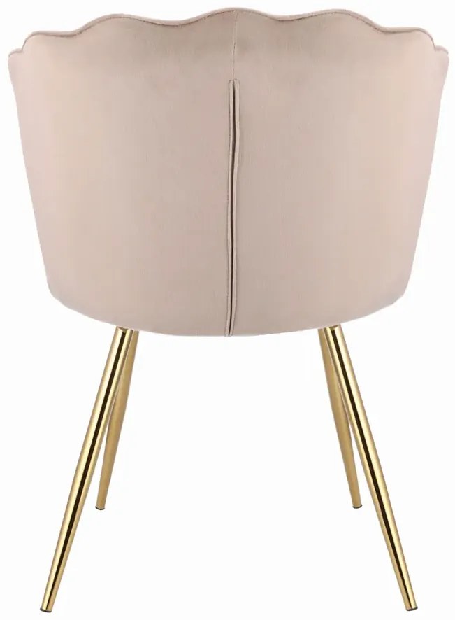 Beżowe krzesło tapicerowane welurowe R5-D80