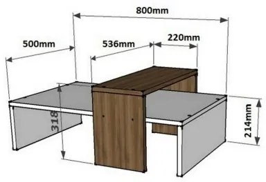 Stolik konferencyjny Glow White and Walnut
