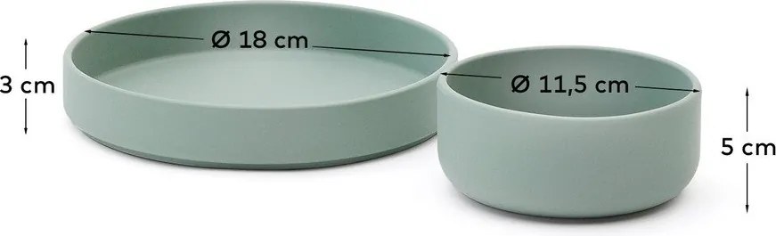 Silikonowy zestaw naczyń dla dzieci 2 szt. Lili – Kave Home