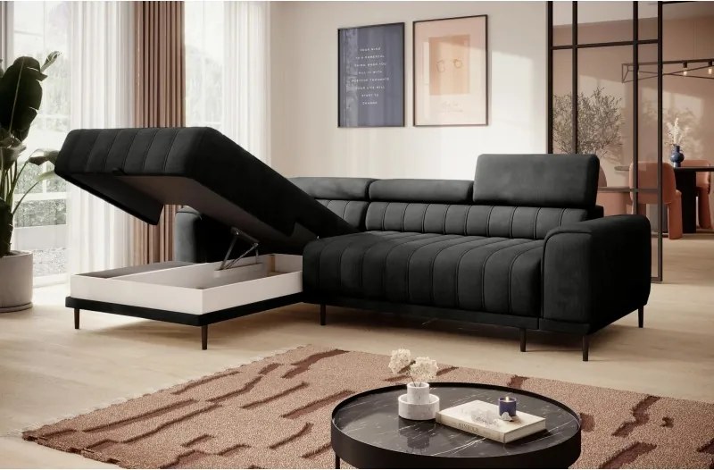 Narożnik CALDO S/MINI Lewostronny z funkcją spania wolnostojący w tkaninie RUN AGAIN 92 WERSAL