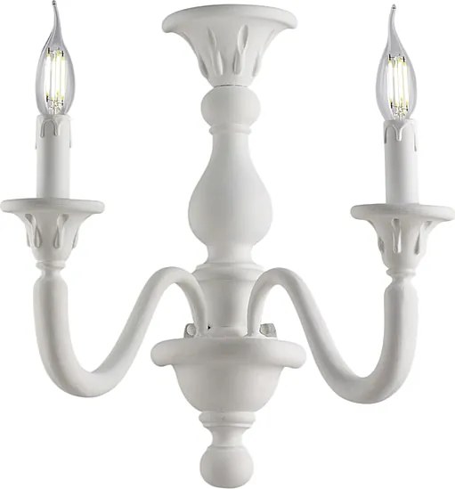 Lucca Shabby White Wooden Wall Lamp 2 Lights .35 P.21 BL271-AP2-BCO