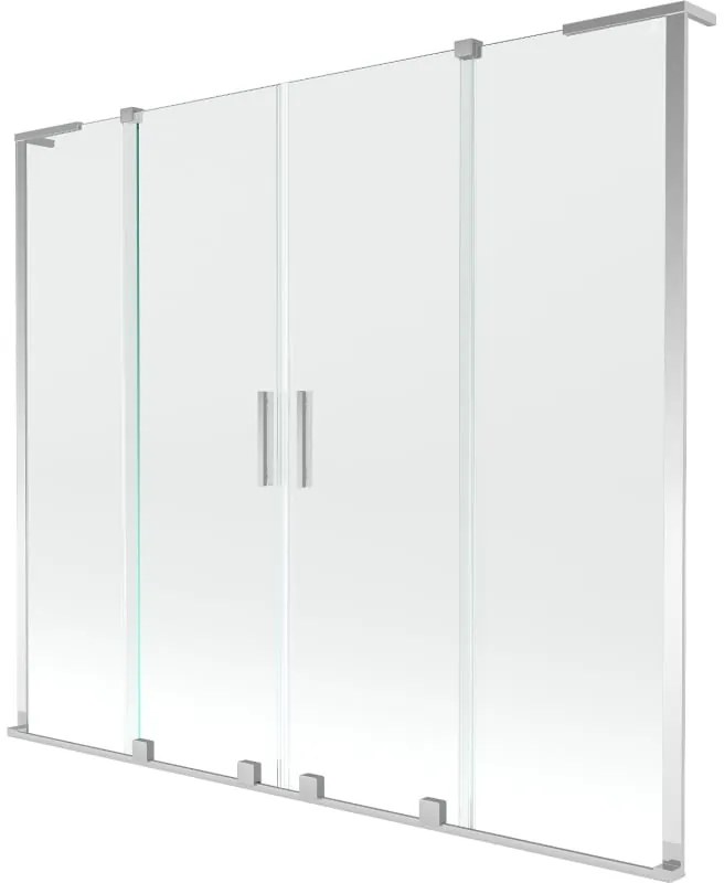 Mexen Velar L Duo parawan nawannowy 2-skrzydłowy rozsuwany 180 x 150 cm, transparent, chrom - 896-180-003-02-01