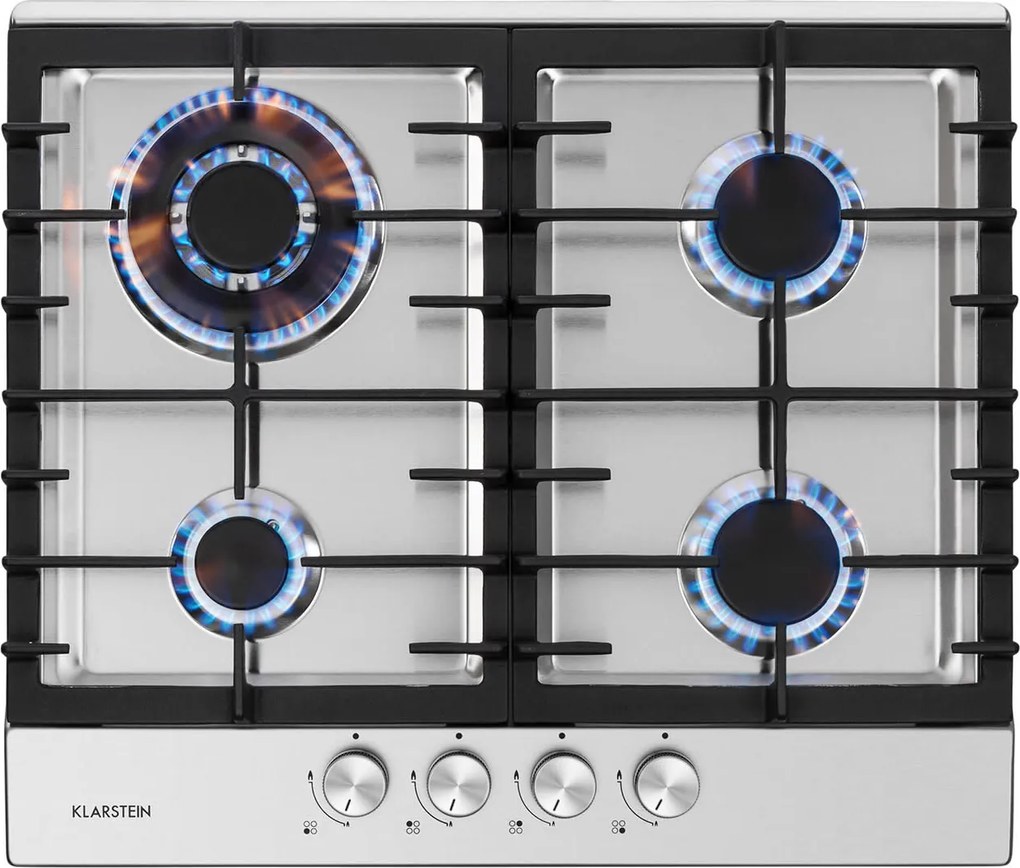 Klarstein Ignito 60cm Płyta gazowa 4 palniki Srebrny
