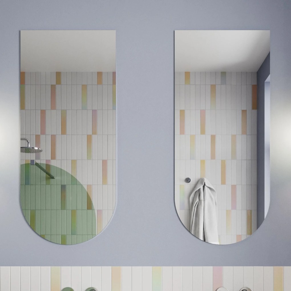 Lustro półowalne bez ramy oszlifowane obracalne bez podświetlenia ARCH | Różne rozmiary | Różne kolory szkła : Kolor tafli szkła - Srebrny, Rozmiar - 60 x 150 cm