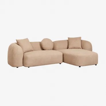Sofa Modułowy Z Prawym Szezlongiem, 2-częściowy, Z Tkaniny Chenilla Coco Szenila Gruba Brąz Latte - Sklum