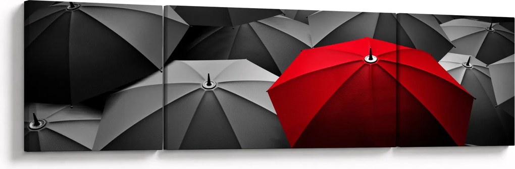 Obraz otwartych parasoli (170x50 cm)