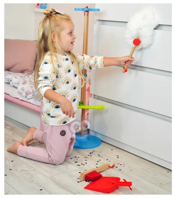 Tooky toy drewniany zestaw do sprzątania dla dzieci 6 el.