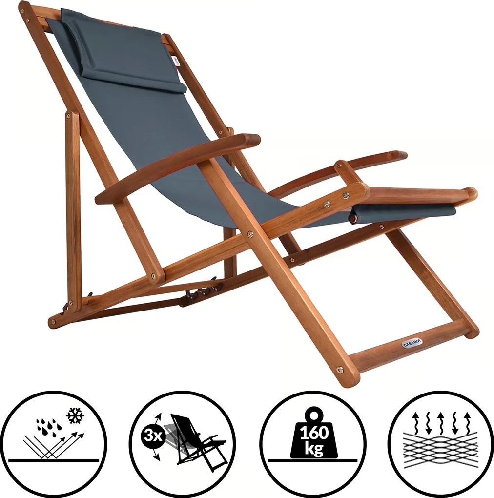 Leżak ogrodowy SIENA, 94x60x94cm, antracytowa Jurhan