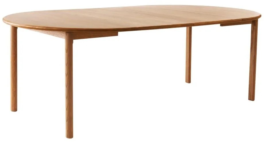 Okrągły rozkładany stół z dodatkowym blatem z litego drewna dębowego ø 120 cm Noor – Hammel Furniture
