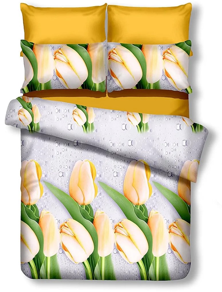 PrzytulneMieszkanie.pl PrzytulneMieszkanie.pl Pościel francuska z mikrofibry CLEO jasnoszara Rozmiar pościeli: 2 szt 80 x 80 cm | 200 x 220 cm
