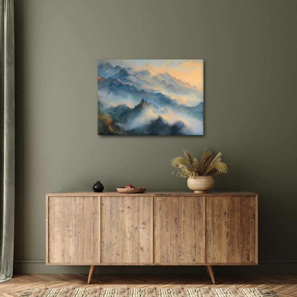 Obraz - Malowany górski krajobraz (70x50 cm)