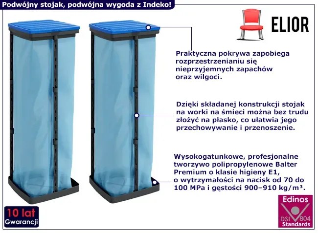 Podwójny stojak na worki na śmieci C2-C55