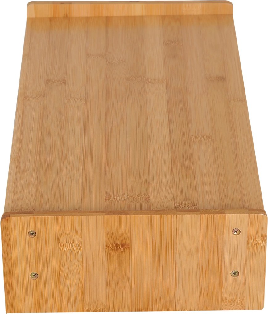 HOMCOM Podstawka Pod Monitor Stojak z Szufladami Drewniane Naturalne L49xB25,5xH11,5cm | Aosom PL