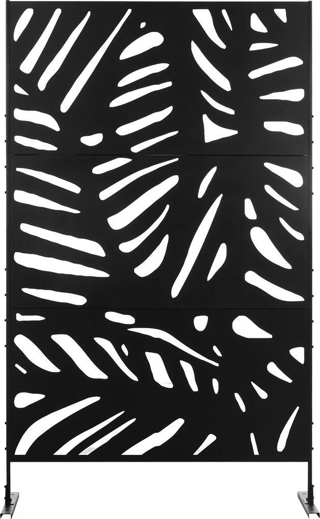 Outsunny Ściana Osłonowa Osłona Prywatności do Zewnętrznego Użytku, 122 cm x 45 cm x 198 cm, Czarna