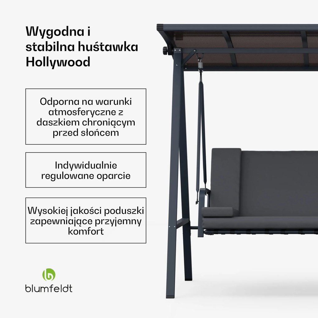 Blumfeldt LuxeLounge Huśtawka ogrodowa w stylu Hollywood