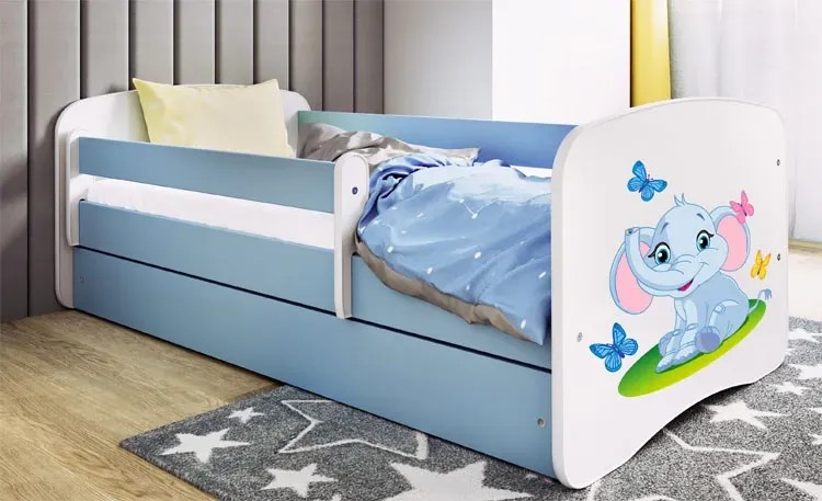Łóżko dla chłopca z materacem Rostok 2X mix 80x160 - niebieskie