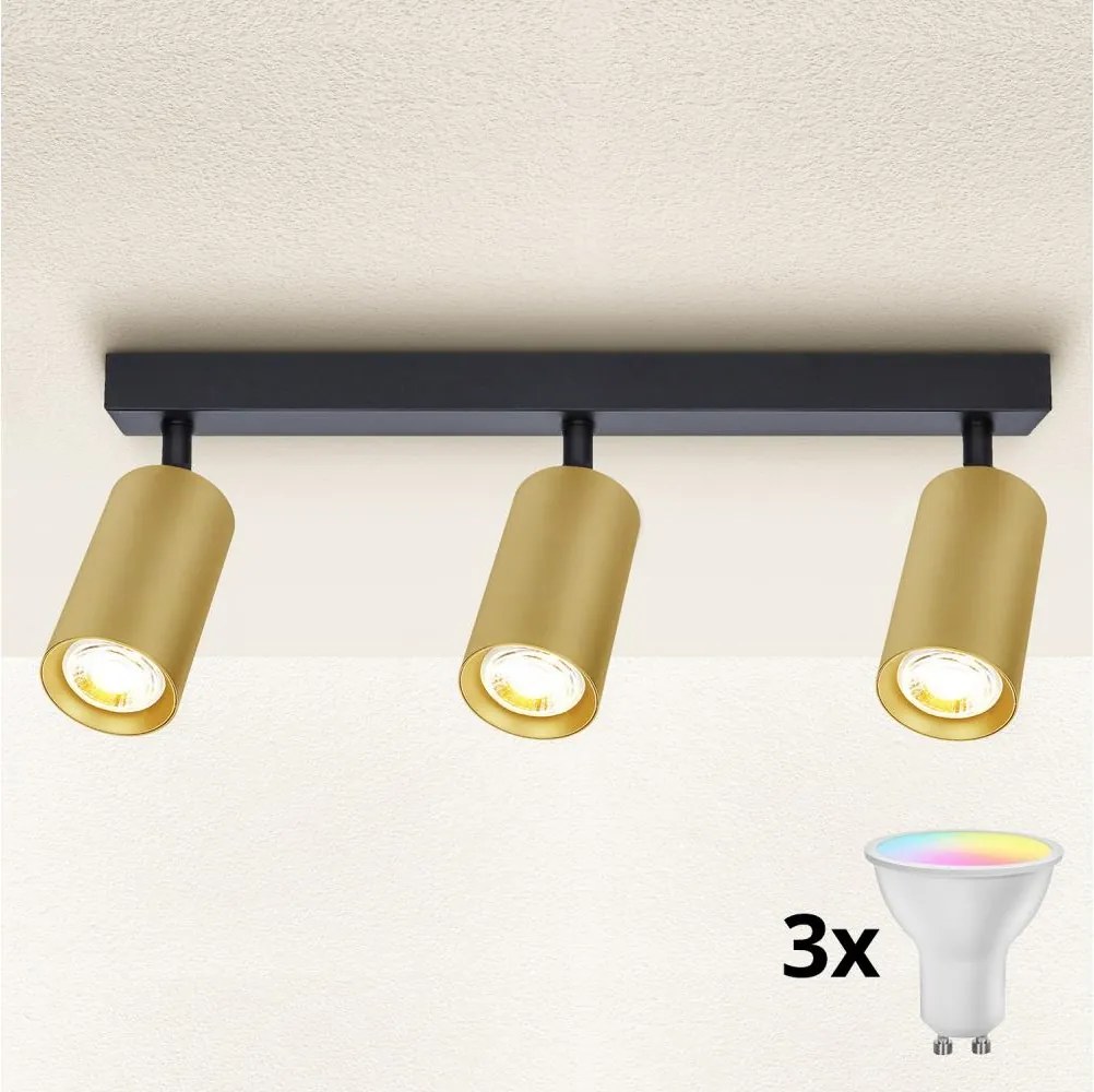 Brilagi - LED ściemnialna oprawa punktowa SELE GOLDEN 3xGU10/6W/230V czarny/złoty