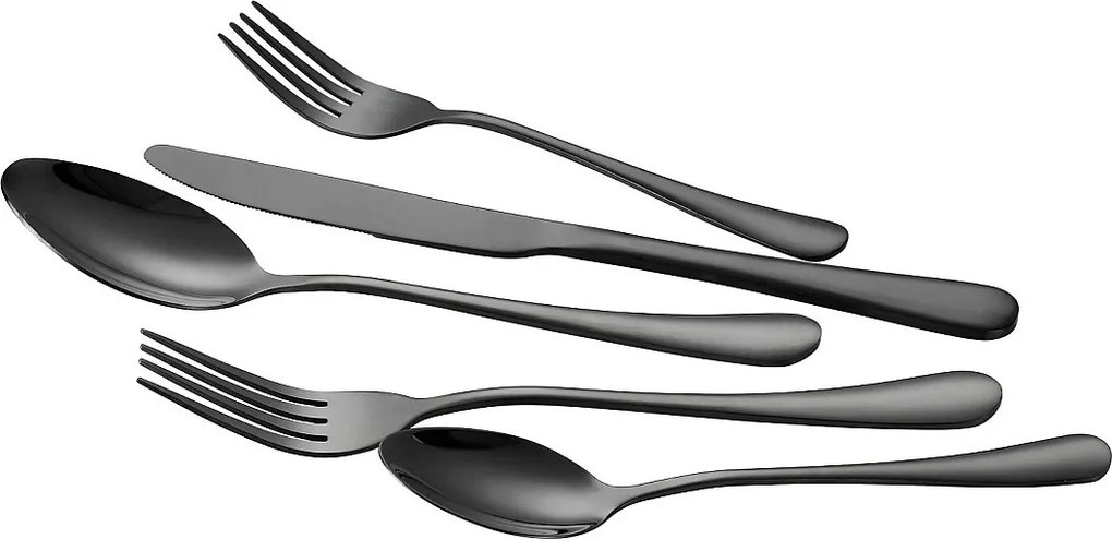 Zestaw Sztućców SucceBuy 30-Częściowy Zestaw Sztućców ze Stali Nierdzewnej, Serwis dla 6 Osób, Czarny.