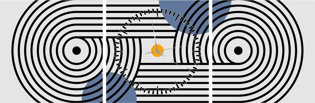 Obraz - Minimalistyczna abstrakcja N⁰3 (z zegarem) (90x30 cm)