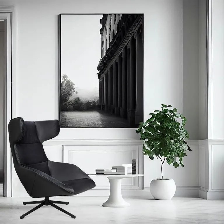 Obrotowy fotel wypoczynkowy do salonu Vita Velvet PU