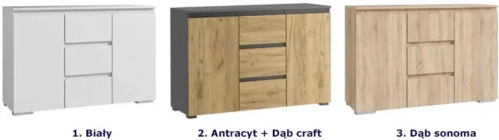 Nowoczesna komoda z szufladami i półkami antracyt + dąb craft 120 cm - Elsinor 4X