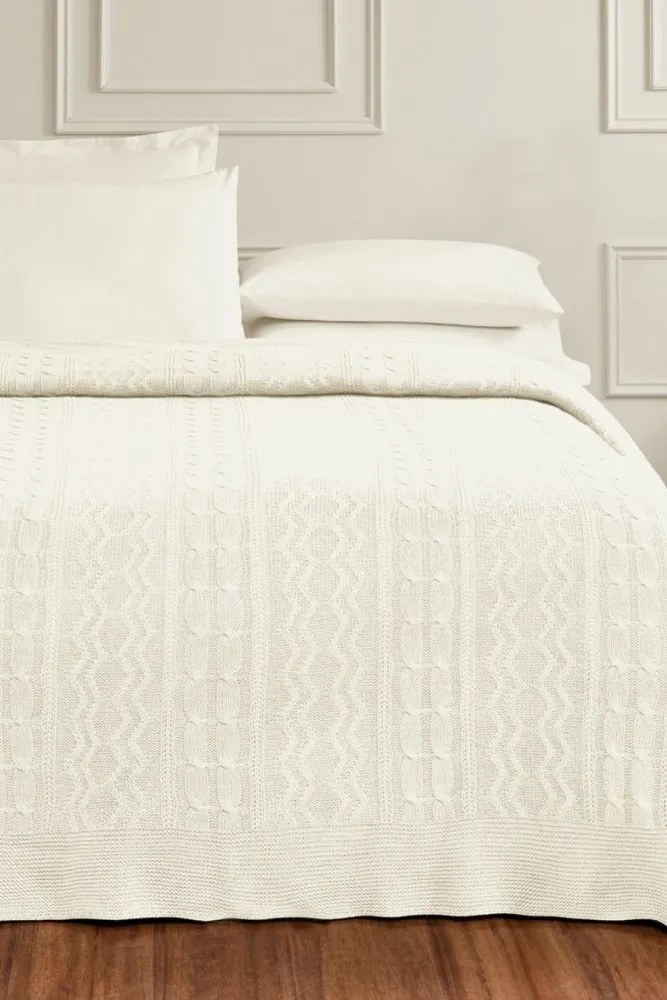 Wełniana narzuta na łóżko SPARSE w opakowaniu prezentowym Szary