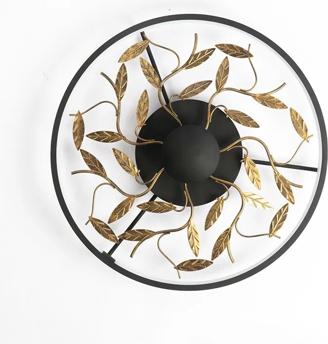 Lampa sufitowa w stylu art deco czarna ze złotem 3-stopniowa regulacja jasności - Bota