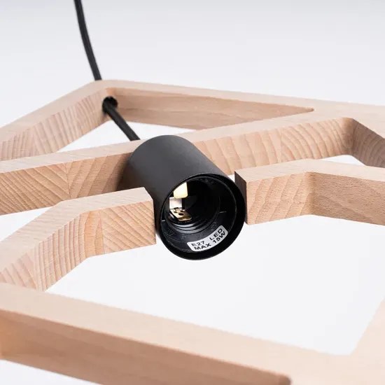 Drewniana skandynawska lampa wisząca K1-E66