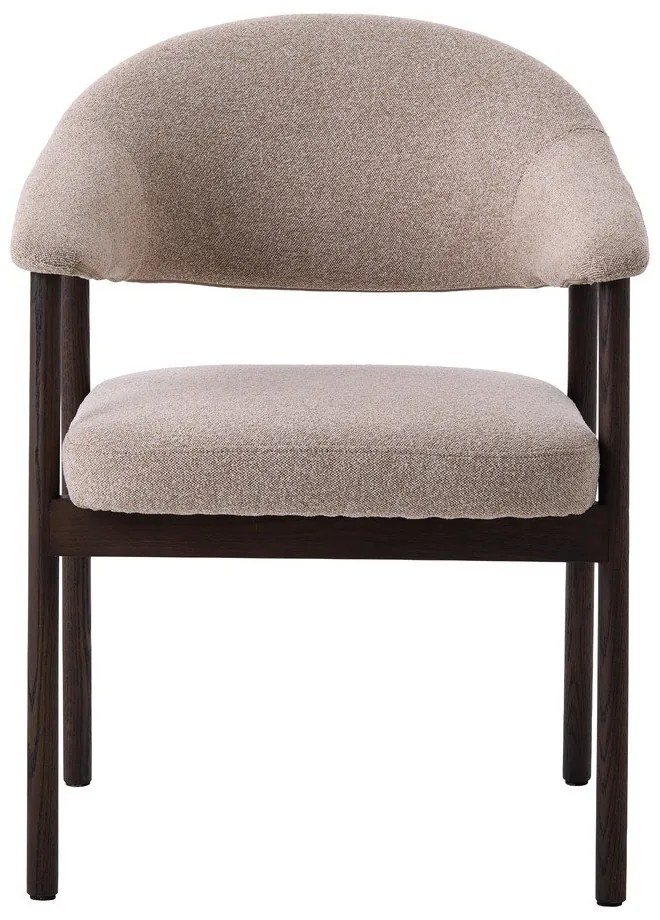 Beżowe krzesła z litego drewna dębowego z podłokietnikami zestaw 2 szt. Elk – Unique Furniture