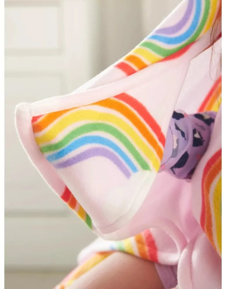 Różowy polarowy koc dziecięcy z kapturem 120x150 cm Rainbow Hearts – Catherine Lansfield