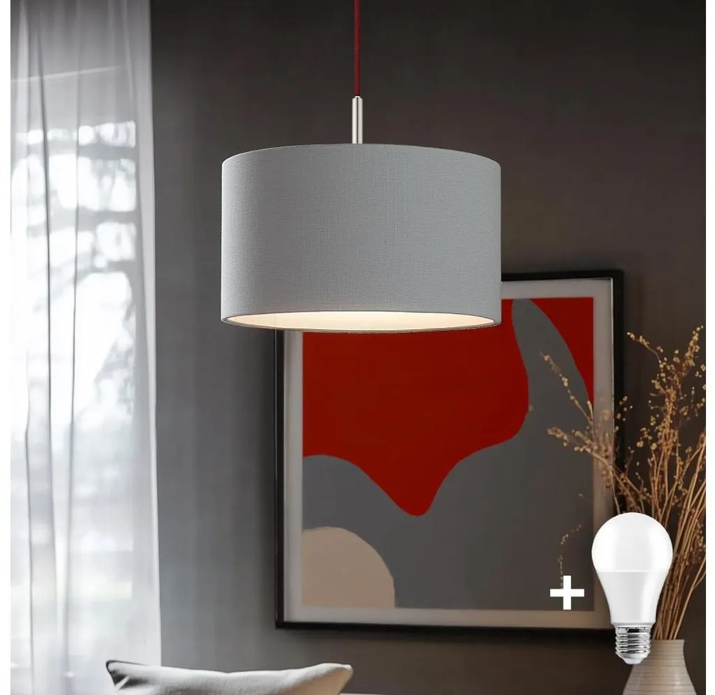 Eglo - LED Lampa wisząca TUNJA 1xE27/60W/230V szara