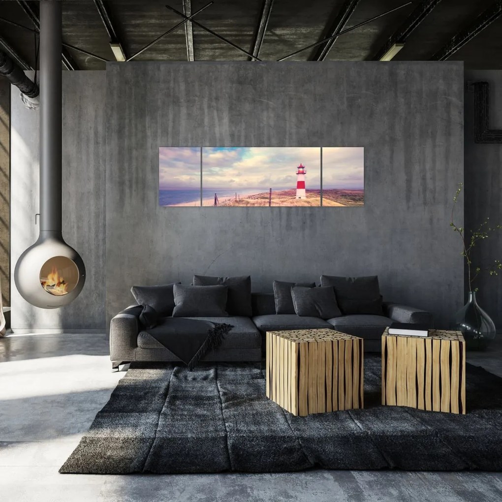 Obraz - Czerwona latarnia morska (170x50 cm)