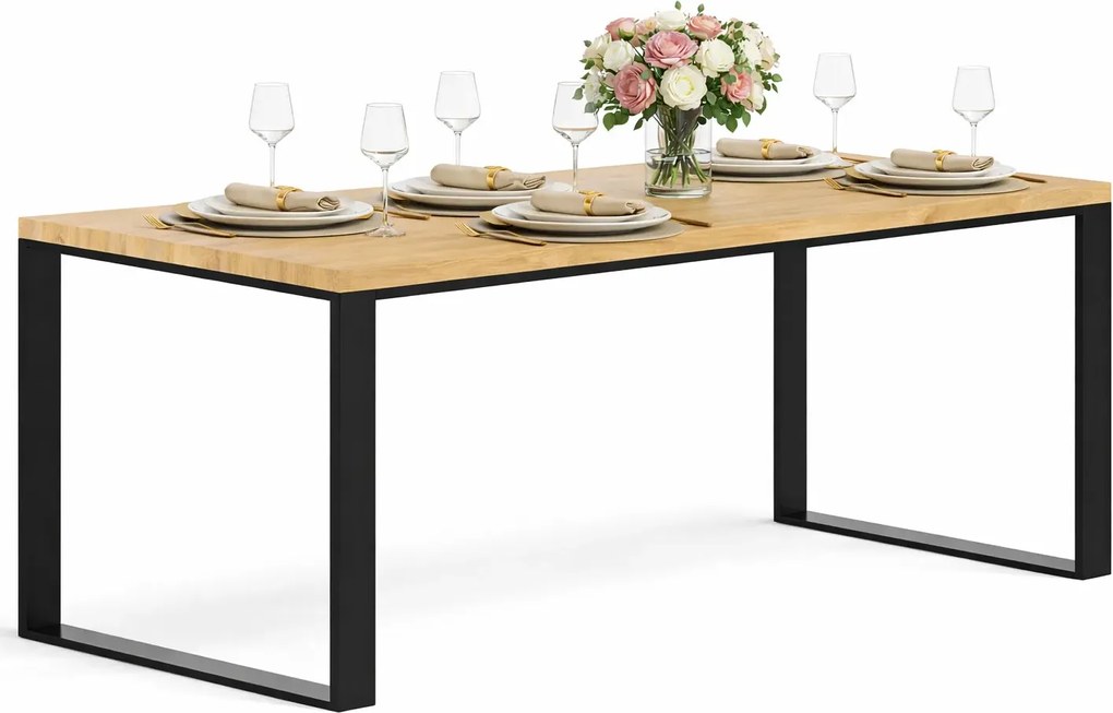 Nowoczesny stół z dębowym blatem 160 x 70 D4-G22