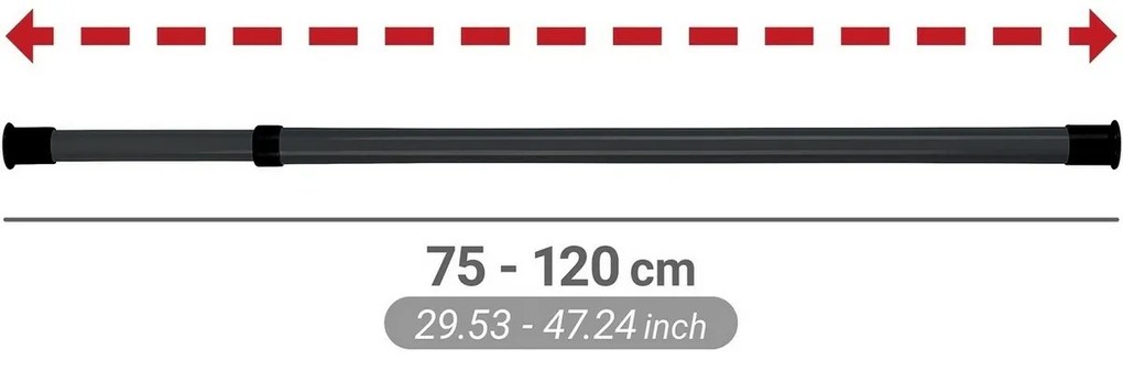 Wenko Zestaw 2 teleskopowych drążków poziomychHerkules, czarne