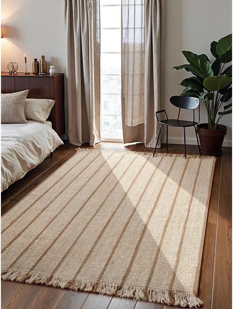 Kremowy dywan z juty tkany ręcznie 160x230 cm Harvest Sierra – Elle Decoration