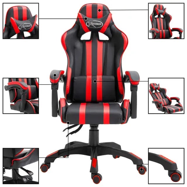 Czerwony ergonomiczny fotel dla gracza - Nirva