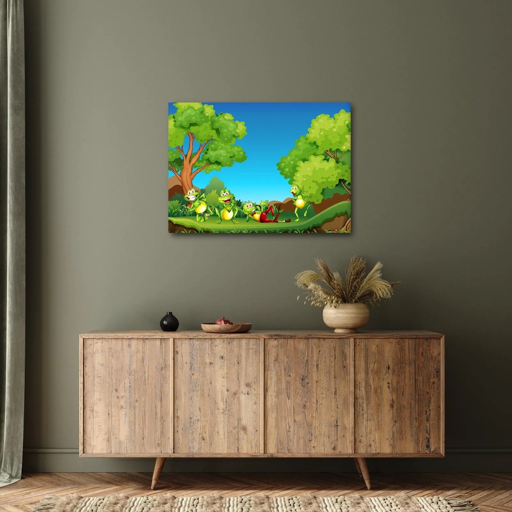 Obraz - Wesołe żaby (70x50 cm)