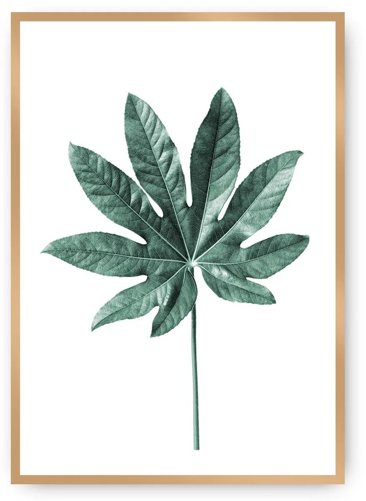 Plakat Leaf  Emerald Green