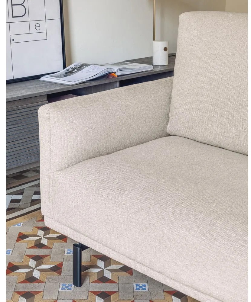 Beżowa sofa z tkaniny szenilowej 214 cm Galene – Kave Home