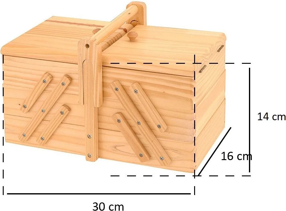 Drewniana niciarka – klasyczna niciarka z 5 przegródkami