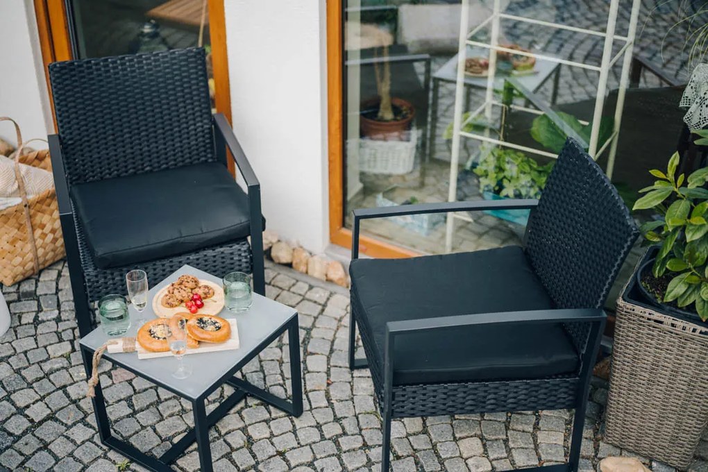 Czarny zestaw ogrodowy JARDINES
