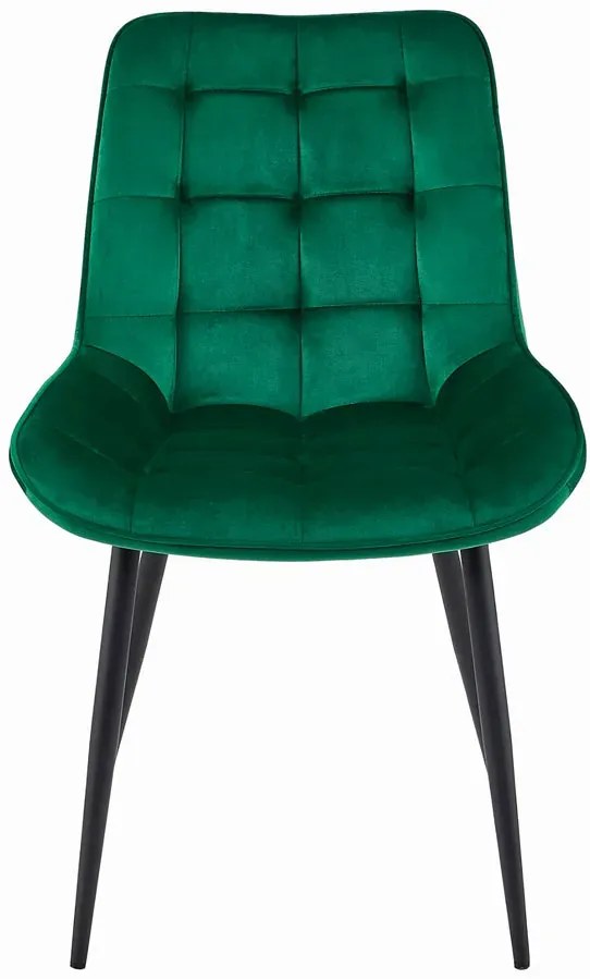 Ciemnozielone pikowane krzesło z czarnymi nogami A3-T18